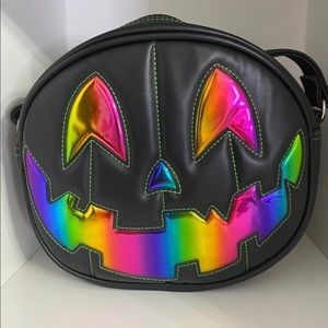 Black and rainbow Love pain and stitches bag